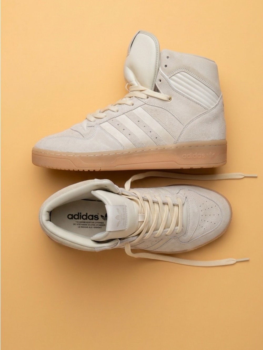 Addidas Rivalry High Men's High-Top Suede Sneakers in Cream